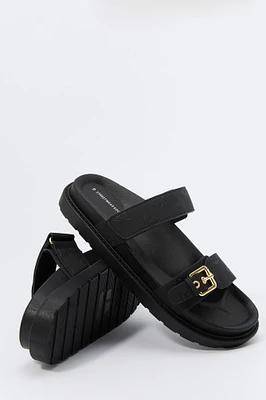 Status Print Buckle Sandal