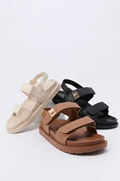 Faux Leather Velcro Strap Sandal