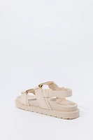 Faux Leather Velcro Strap Sandal
