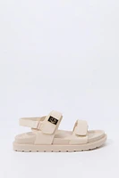 Faux Leather Velcro Strap Sandal
