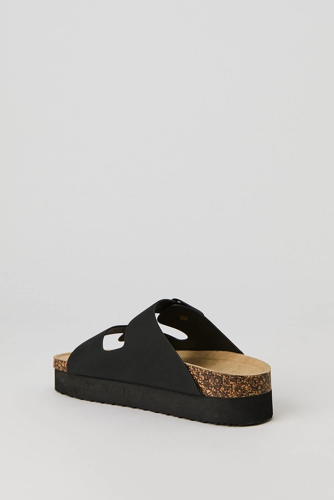 Platform Double Buckle Sandal