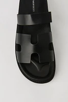 Faux Leather H Band Sandal