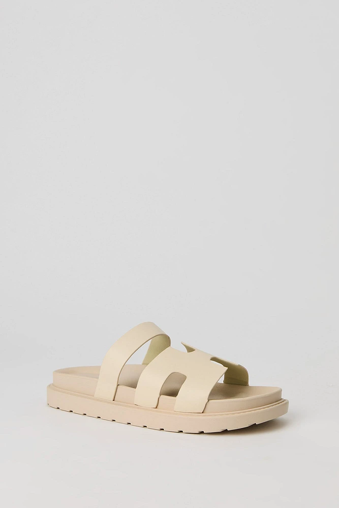 Faux Leather H Band Sandal