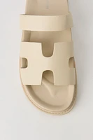 Faux Leather H Band Sandal