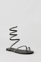 Rhinestone Spiral Strap Sandal