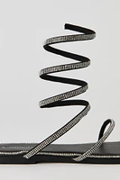 Rhinestone Spiral Strap Sandal