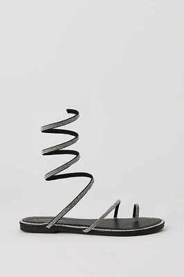 Rhinestone Spiral Strap Sandal