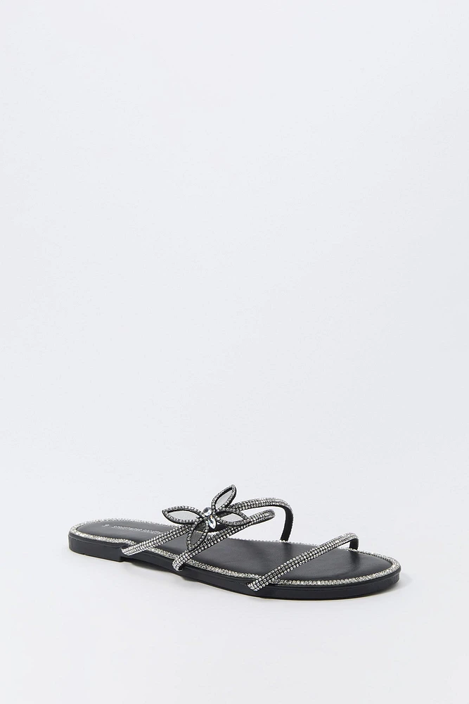Rhinestone Strappy Butterfly Sandal