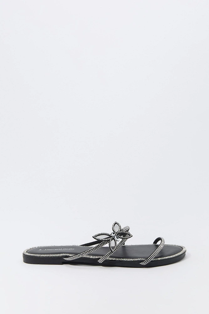 Rhinestone Strappy Butterfly Sandal
