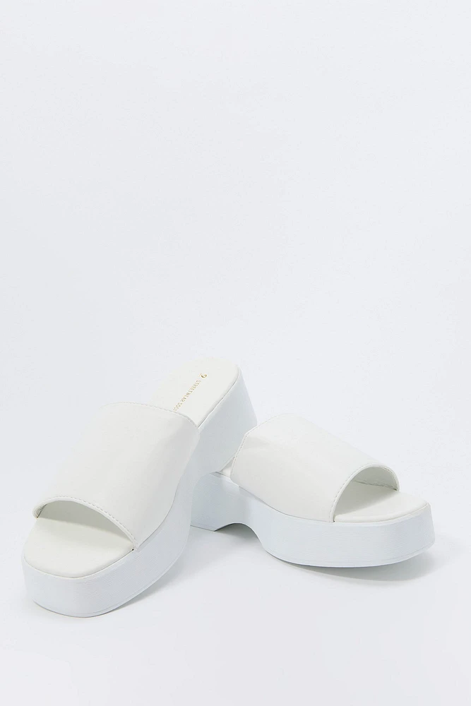 Faux Leather Platform Sandal