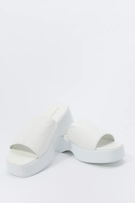 Faux Leather Platform Sandal