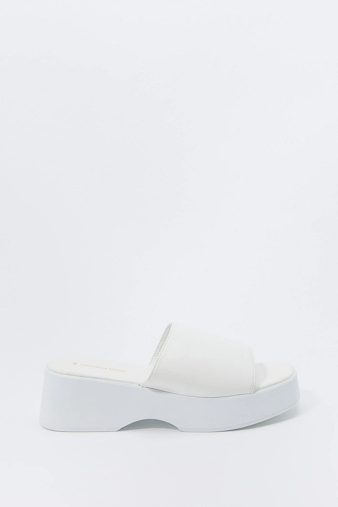 Faux Leather Platform Sandal