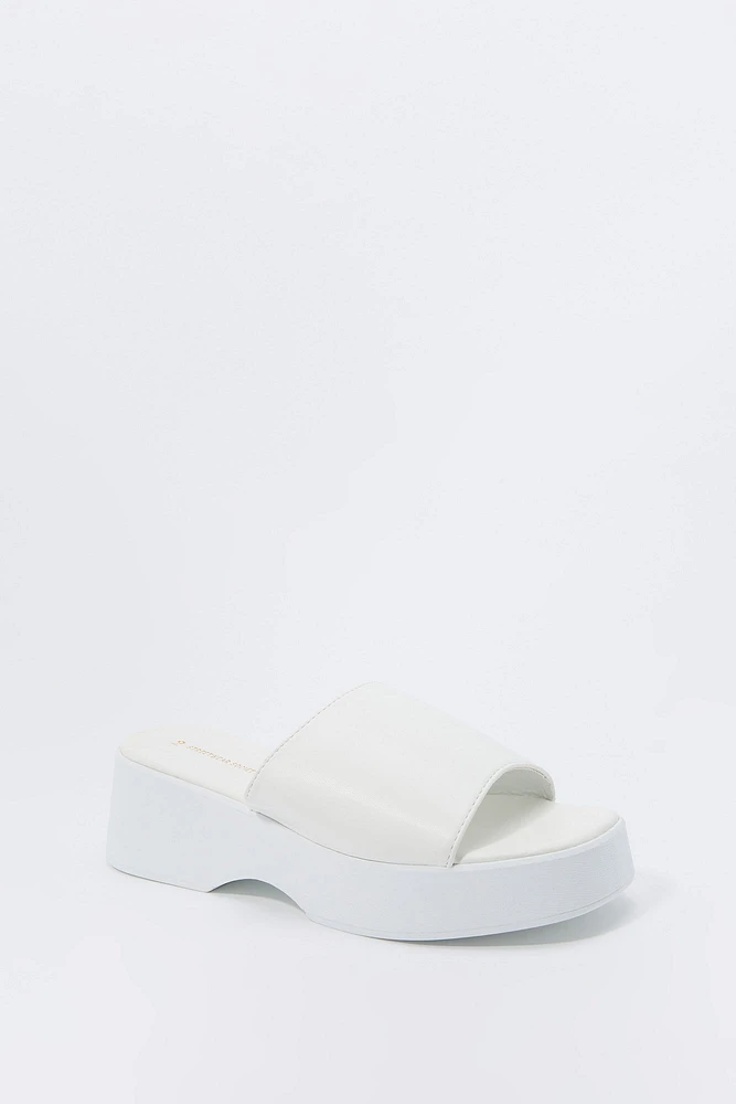 Faux Leather Platform Sandal