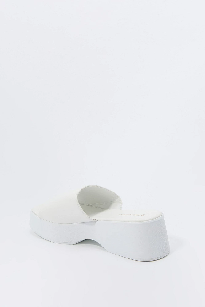 Faux Leather Platform Sandal
