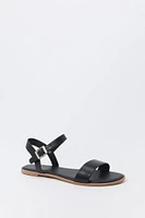 Faux Leather Ankle Strap Sandal