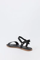 Faux Leather Ankle Strap Sandal