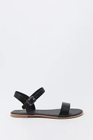 Faux Leather Ankle Strap Sandal