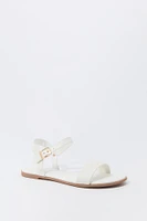 Faux Leather Ankle Strap Sandal
