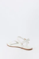 Faux Leather Ankle Strap Sandal