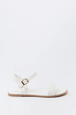 Faux Leather Ankle Strap Sandal