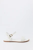 Faux Leather Ankle Strap Sandal