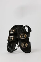 Faux Leather Buckle Sandal