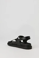 Faux Leather Buckle Sandal