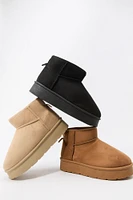 Faux Suede Platform Ankle Booties