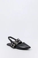 Double Buckle Slingback Flats