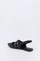 Double Buckle Slingback Flats