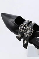 Double Buckle Slingback Flats