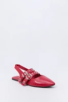 Double Buckle Slingback Flats