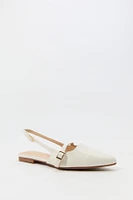 Faux Leather Pointed Toe Slingback Sandal
