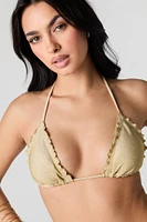 Haut de bikini triangle à volants