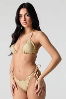 Haut de bikini triangle à volants