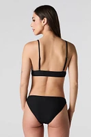Haut de bikini triangulaire côtelé