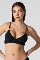 Haut de bikini triangulaire côtelé