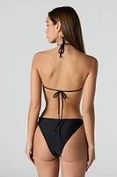 Haut de bikini bandeau avec anneau en O