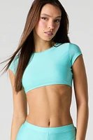 Ultra Cropped Short Sleeve Swim Top