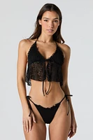 Haut de bikini triangulaire avec liséré crocheté