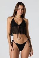 Culotte de bikini avec liséré crocheté