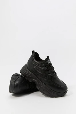 Faux Leather Chunky Platform Sneaker