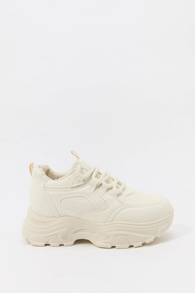 Faux Leather Chunky Platform Sneaker