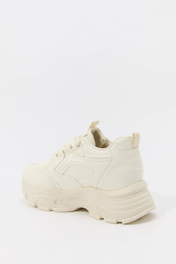 Faux Leather Chunky Platform Sneaker