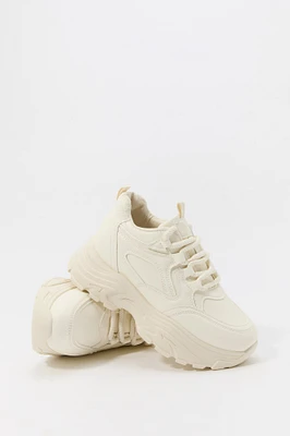 Faux Leather Chunky Platform Sneaker