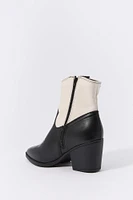 Faux Leather Cowboy Ankle Boot