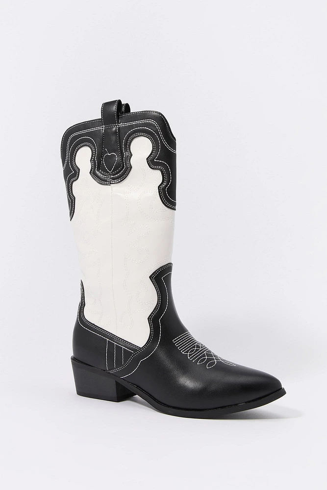 Black and White Cowboy Boot