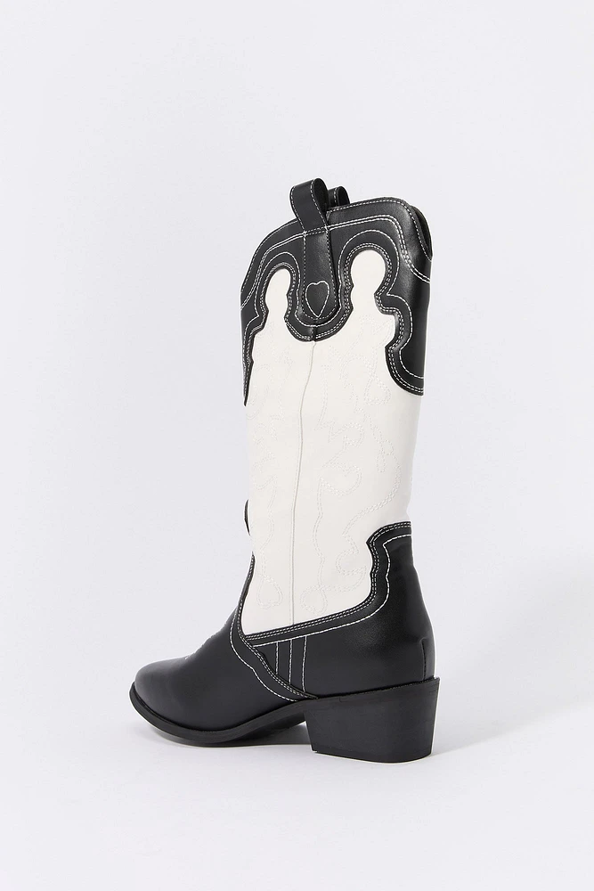 Black and White Cowboy Boot