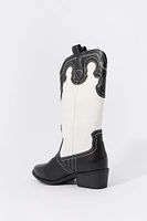 Black and White Cowboy Boot