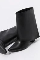 Faux Leather Foldover Shaft Boot